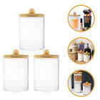 3pcs Transparent Cotton Pad Holder Dispenser Makeup Storage Box Rubber Band
