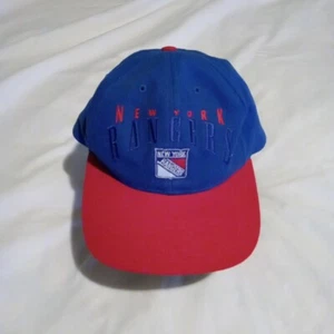 Vintage 90s New York Rangers NHL Hockey Red Twins Enterprise Belt Cap Hat 1 size - Picture 1 of 6