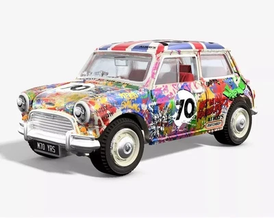 Mattel Creations Matchbox x Mr Brainwash 1964 Austin Mini Cooper S Graffiti NEW - Image 1 of 4