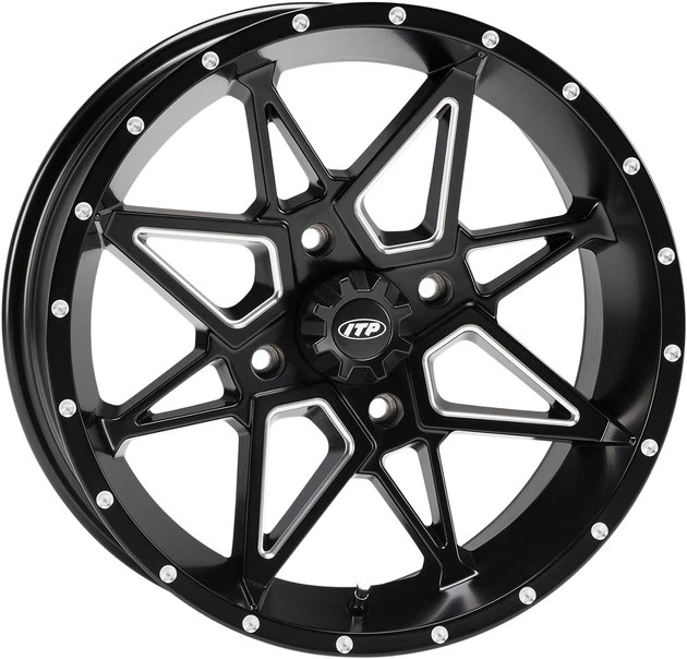 I.T.P. Tornado ATV/UTV Wheel 14x7 4/137 5+2 Milled Black - Image 1 of 1