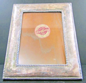 Italian 925 Sterling Silver Smooth Beaded Gadrooned Photo Frame - Picture 1 of 10