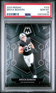 2024 Panini Mosaic #313 Brock Bowers Rookie Card PSA 10 - Picture 1 of 2