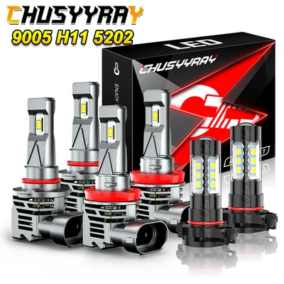 For Jeep Compass 2011 2012 2013 6x 6000K LED Headlights Hi/Lo + Fog Lights Bulbs - Image 1 of 4