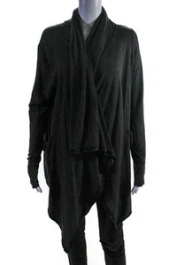 Feel the Piece Terre Jacobs Womens Jersey Knit Sweater Cardigan Gray Size OS - Picture 1 of 6
