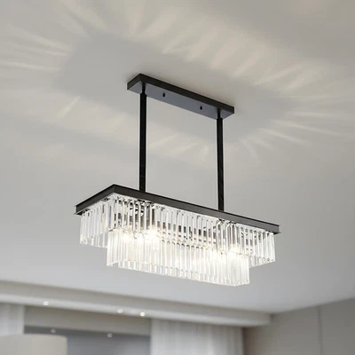 Lampadario moderno in cristallo illuminazione,8 luci base E14 80 cm x 85 cm - Immagine 1 di 4