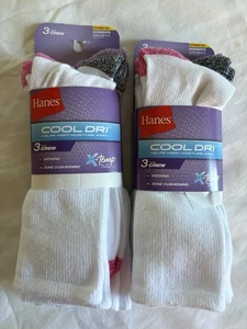 Hanes cool dry tre paia di calze Crew X-temp. Taglia 8-12. Due confezioni. - Foto 1 di 5