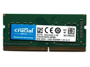 1X Crucial 8GB DDR4 RAM 2400MHZ 2400T PC419200 SODIMM RAM Laptop Memory Notebook - Picture 1 of 4