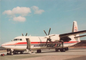 Postcard Airline Norwegian Shuttle Fokker 50 CC8. - Picture 1 of 2
