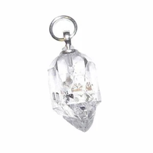 Herkimer Diamant Anhänger eine Varietät des Bergkristall Mini ca. 10 x 7 mm - Bild 1 von 3