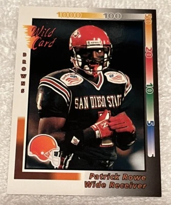 1992 AAA Sports Wild Card Patrick Rowe #410 Rookie RC Cleveland Browns WR - Image 1 of 2