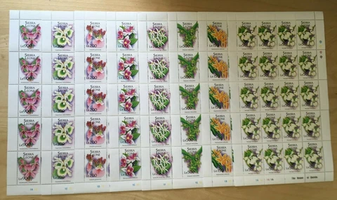 FULL SHEETS Sierra Leone 1994 1741-8 - Orchids - Set of Sheets - MNH Cover