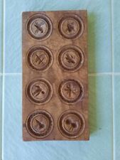Antique Vintage Wooden Carved Cookie Mold Board For Springerle Cookies 