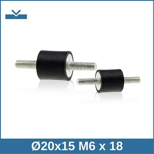 A Ø20x15 M6x18 NK 45°Shore Gummipuffer Gummi-Metall-Puffer Silentbloc - Picture 1 of 2
