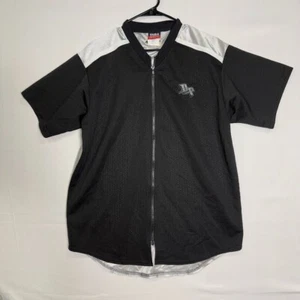 90s Vintage Detroit Pistons NBA Majestic Men's Zip-up Black Jersey Shirt Size L - Picture 1 of 6