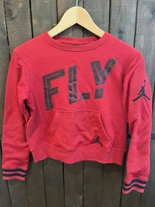 Air Jordan FLY Front Warmer Pocket Sweatshirt ~ Boys Sz L (12-13yrs) ~ Red/Black - Picture 1 of 5
