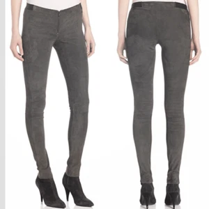 Leggings Alice + Olivia Gamuza Cremallera Frontal en Gris Carbón Talla 4 - Imagen 1 de 4