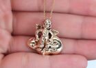 $4,750 Rare Kabana 14K Solid Yellow Gold Angel On A Cloud Pendant Chain Necklace