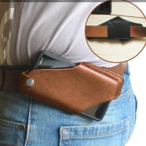 Männer Handy Gürteltasche Tasche Schlaufe Taille Holster Etui Hülle PU Leder Handtasche USA - Bild 1 von 13