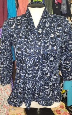 Dressbarn Talla Pequeña Mujer Suéter Chaqueta Abierta Azul Tejido 36" Busto x 22" Largo Suave Foto 1 de 4