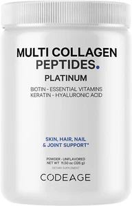 Codeage, Multi Collagen Peptides Powder Platinum, Unflavored, 11.5 oz (326 g) - Picture 1 of 8
