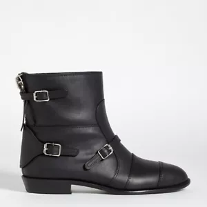 NUOVI GIUSEPPE ZANOTTI Cinturino in pelle fibbia nero opaco - Prezzo al dettaglio $1.300,00! - Foto 1 di 12