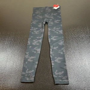 Spanx Leggings Womens Medium Black Gray Camo Yoga Pants Athletic Nylon NEW - Picture 1 of 10