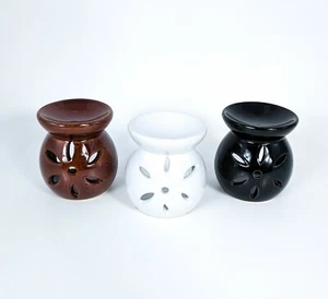 Mini Oil Warmer Trio 3 Piece Set, Tealight Holders & Oil Basins, Ceramic, 3" - Picture 1 of 3