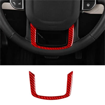 Para Land Rover Range Rover Rojo Fibra de Carbono Volante Tira Inferior Borde Foto 1 de 4