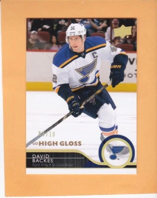 DAVID BACKES #410 2014-15 UPPER DECK UD HIGH GLOSS SP 03/10 ST. LOUIS BLUES  A1 - Image 1 of 2