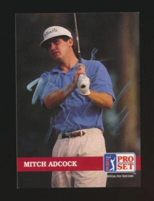 1992 Pro Set PGA Tour (GOLF) -#158 MITCH ADCOCK *AUTOGRAPHED* - Image 1 of 2