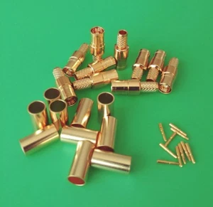 (10 PACKS) SMB Male Crimp RG58 RG142 RG400 LMR195 Connector - USA Seller - Picture 1 of 3