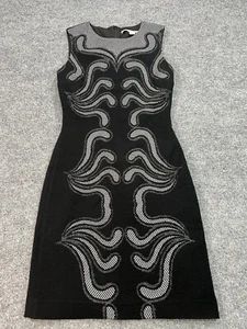 Diane Von Furstenberg Dress Black Gray 2 Sleeveless Sheath Cocktail Formal - Picture 1 of 9