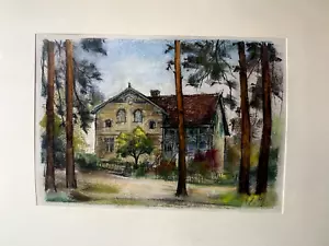 FRANZ EHMKE 1928-2018 DDR MALER °BERLIN ° BRANDENBURG HAUS IN ZÜLSDORF SELTEN - Bild 1 von 4