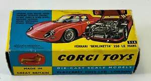 Corgi Toys 314 FERRARI Berlinetta 250 Le Mans Scatola Originale no mebetoys 1965 - Foto 1 di 11
