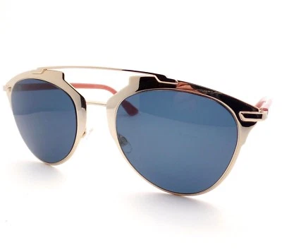 Christian Dior Reflectado TUZ KU Oro Rosa Azul Nuevas Gafas de Sol Auténticas Foto 1 de 3