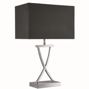 Moderno Tischleuchte en Negro Pantalla de Tela E14 40W Lámpara Mesa Dormitorio - Imagen 1 de 1