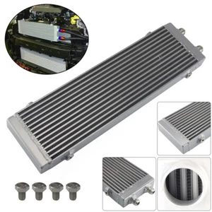 Universal Dual Pass Bar & Plate Oil Cooler Large - Silver Core:18.5"x5.5"x1.58" - Picture 1 of 7
