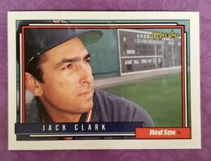 1992 O-Pee-Chee #207 Jack Clark Boston Red Sox Baseball Card - PC Quality & TTM