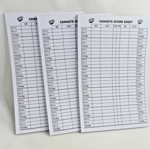 Canasta Score Pads, 150 Sheets on 3 Pads, US Playing Card Company, NEW - Picture 1 of 3