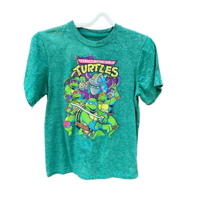 Vintage 1990's Teenage Mutant Ninja Turtles Kids T-Shirt Mirage Size Small Green - Image 1 of 4