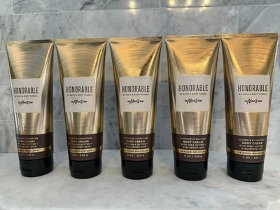 Bath & Body Works X5 HONORABLE Body Cream Lotion Lot Mens Leather Patchouli - Image 1 of 3