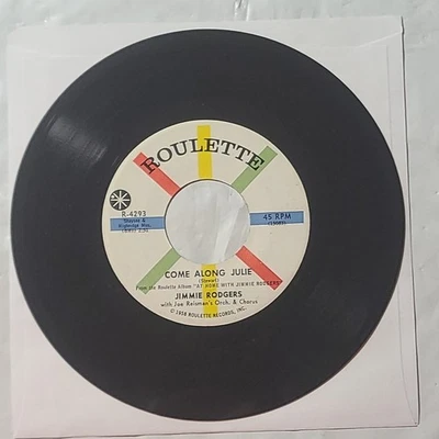 Jimmie Rodgers~ Come Along Julie/ Woman From Liberia~ Roulette VG+ 45 RPM Record - Imagem 1 de 4