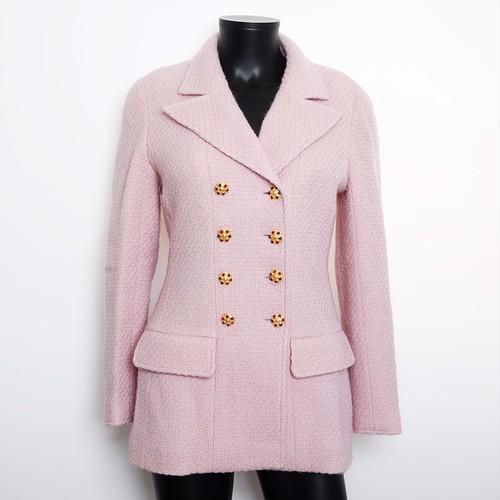 Giacca CHANEL taglia 38 96A COCO Mark Gripoa con bottoni rosa WS9797
