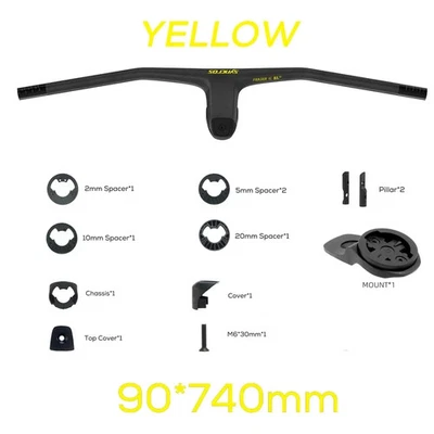 Manillar de MTB de cabina integrado de fibra de carbono completo con montaje 740 mm -20 grados Foto 1 de 4