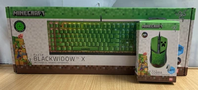 Razer Cobra + BlackWidow V4 x Green Minecraft Edition Keyboard & Mouse US Layout - Image 1 of 4
