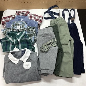 Lot of 10 Boys Pants Shirts Tie Jumper Wedding Dress Event Outfits Size 3-12 Mo - Picture 1 of 21