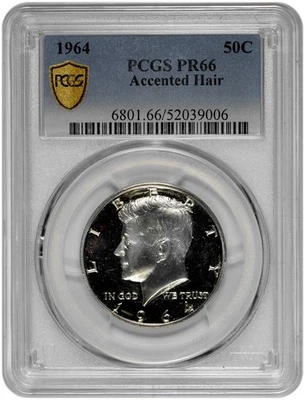 1964 50C Silver Proof Kennedy Half Dollar PCGS Graded PR 66 - Image 1 of 3