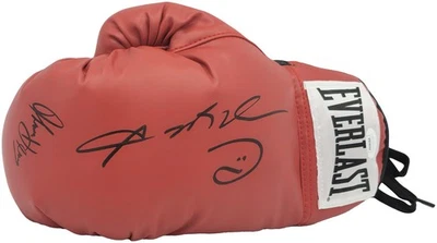 Sugar Ray Leonard & Thomas "Hitman" Hearns Signed Red Everlast Glove LH JSA - Image 1 of 4
