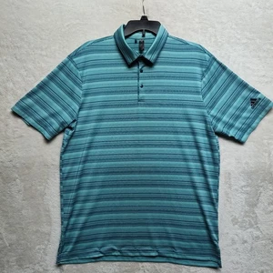 Polo Adidas uomo Primegreen taglia large manica corta blu acqua elasticizzata a scatto - Foto 1 di 13