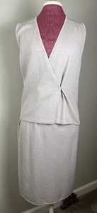St. John Santana Knit Sleeveless Cardigan & Skirt Set Sz Small/Medium VTG - Picture 1 of 10